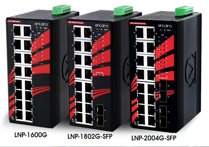 Foto Switches PoE Gigabit no gestionados con gran cantidad de puertos para exteriores y entornos adversos.